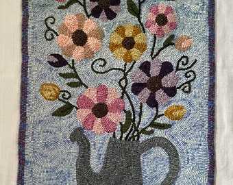 Rug hooking pattern - “Watering Can Floral Planter”