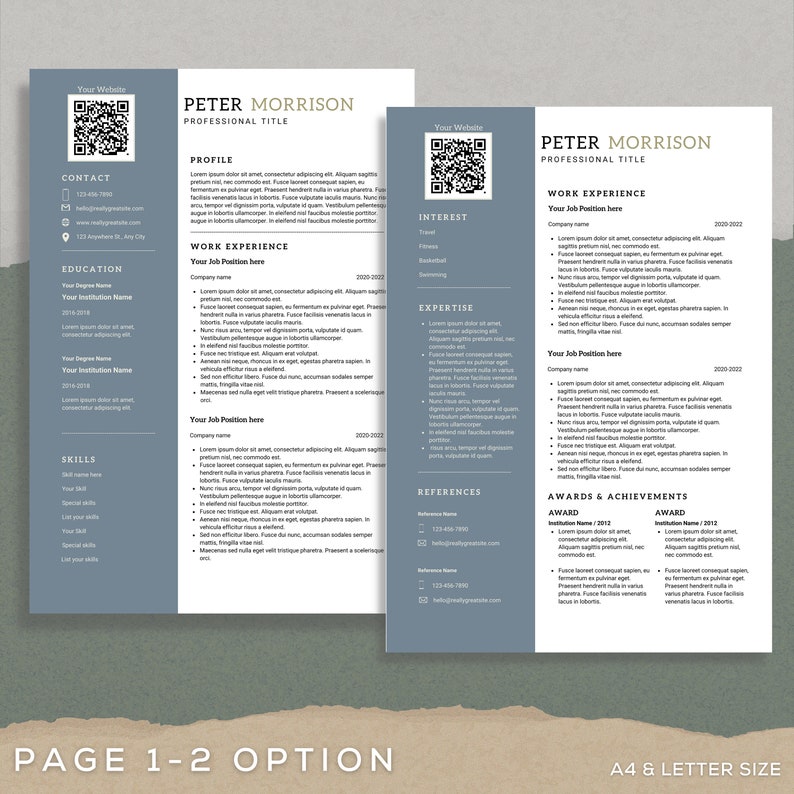 Simple Resume Template QR Code - Il 794xN.5045175359 L552