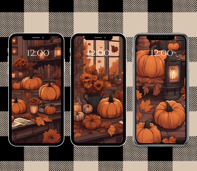 Aesthetic Autumn Fall Pumpkin Cottage Phone Wallpaper Home Lock Screen