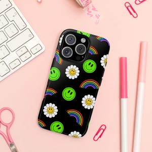 Rainbow Smiley Face Phone Case: iPhone, Samsung, Pixel