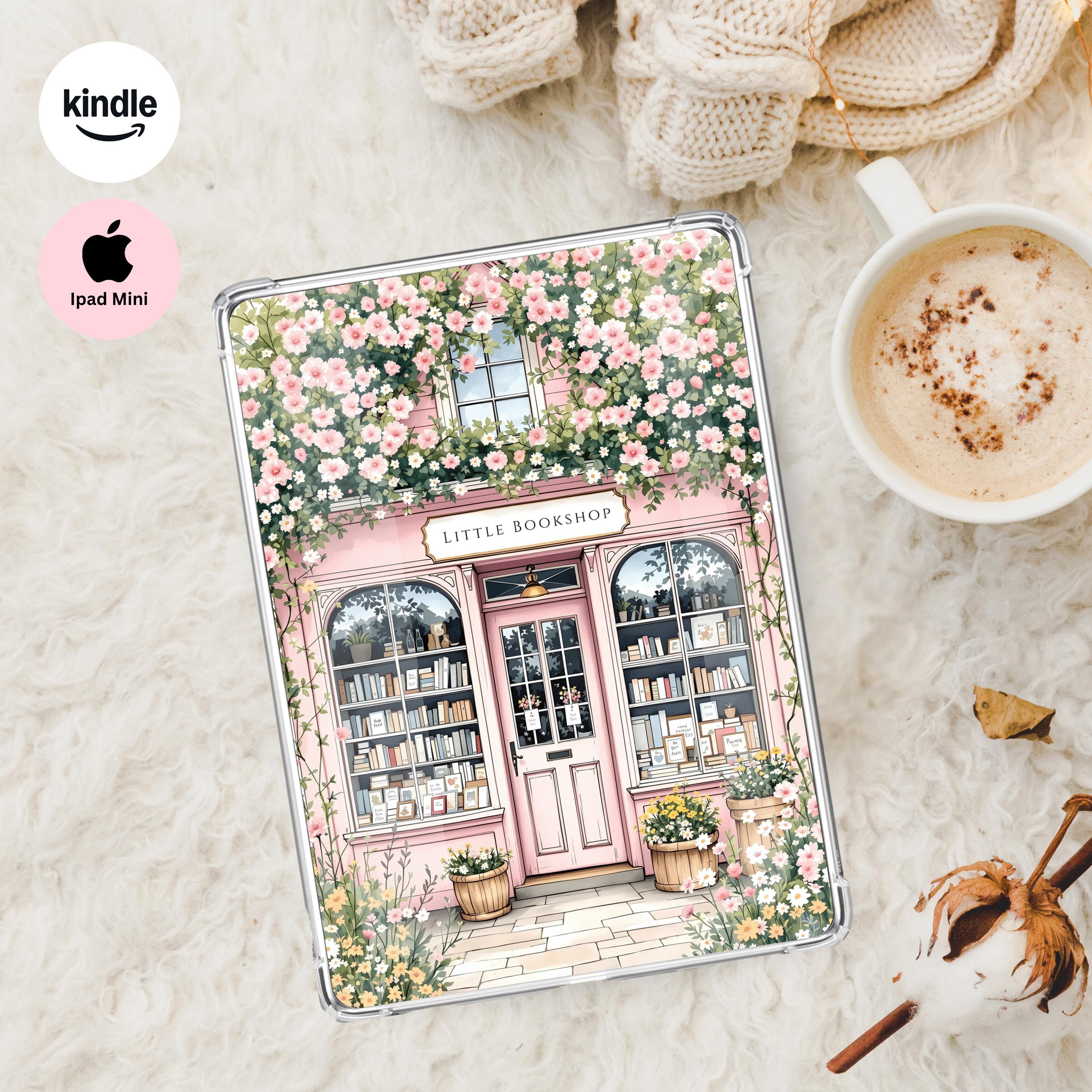 Kindle Pink Bookshop Printable Insert | Girly Coquette Kindle Insert ...