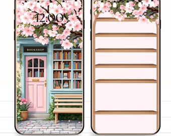 Cute Pink Bookshop iPhone Wallpaper Lock Screen & Home Set | 14 Pro, 14 Pro Max | 15, 15 Plus, 15 Pro | 16, 16 Plus, 16 Pro