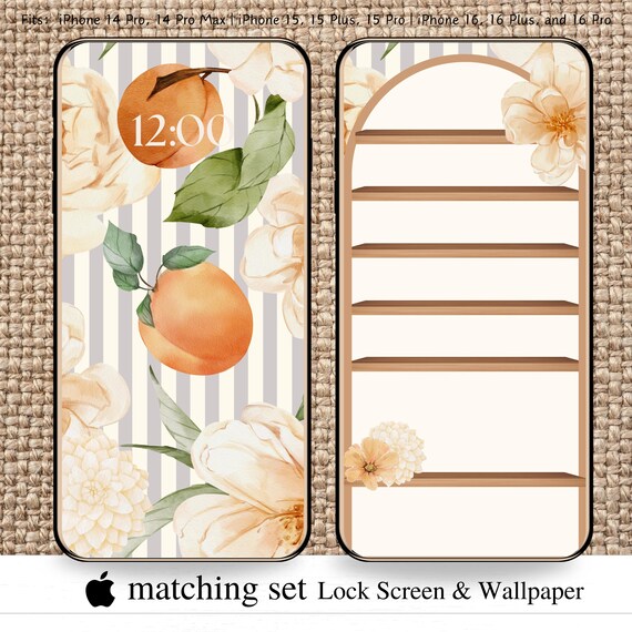Peached and Cream Flower Neutral iPhone Wallpaper Lock Screen