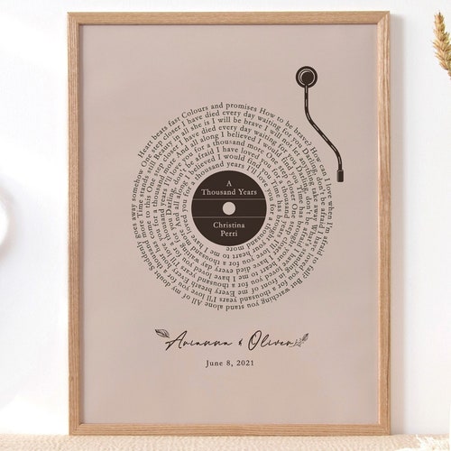 Metallic Foil Song Lyrics Print Custom Poem Print 1st Etsy Ireland