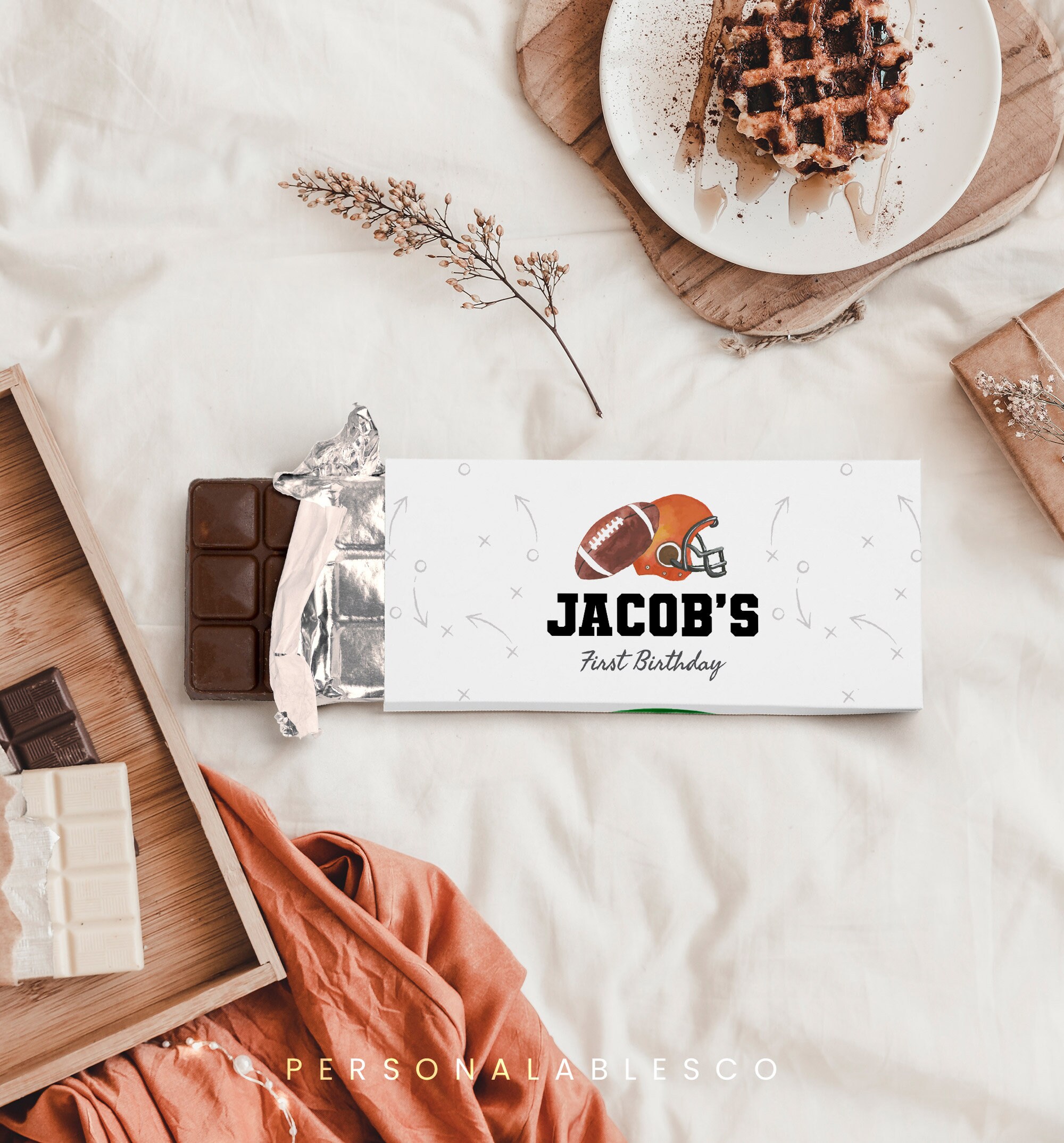 Football Candy Bar Wrapper Birthday Printable Chocolate Label - Etsy