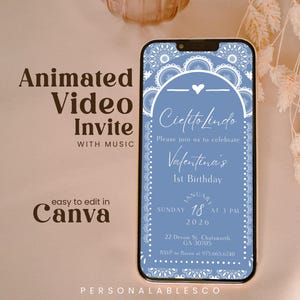 Bewerkbare Cielito Lindo 1e verjaardagsuitnodiging digitale sjabloon Mexicaanse Papel Picado voor doopfeest babydouche Barro Bautizo