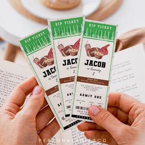 Football Birthday Invitation Ticket One Year Down And Forever To Go Printable Football 2nd Year Down Birthday Ticket Gift Template Safgm01