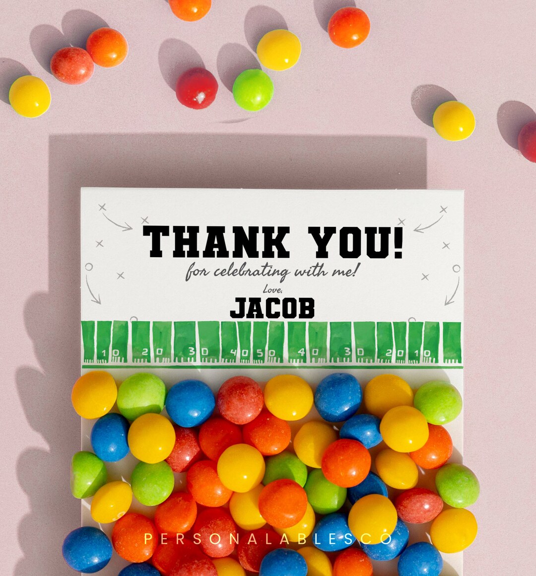 Football Treat Bag Topper 1st Birthday Party Favor Cookie Etsy