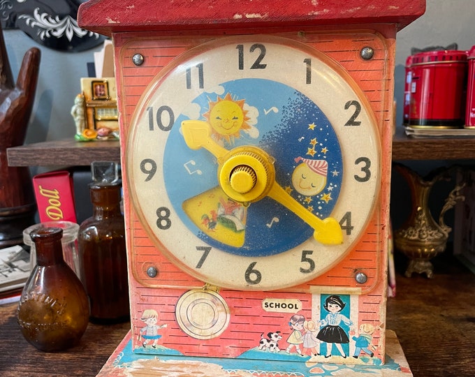 1969 Fisherprice Teaching Clock Etsy