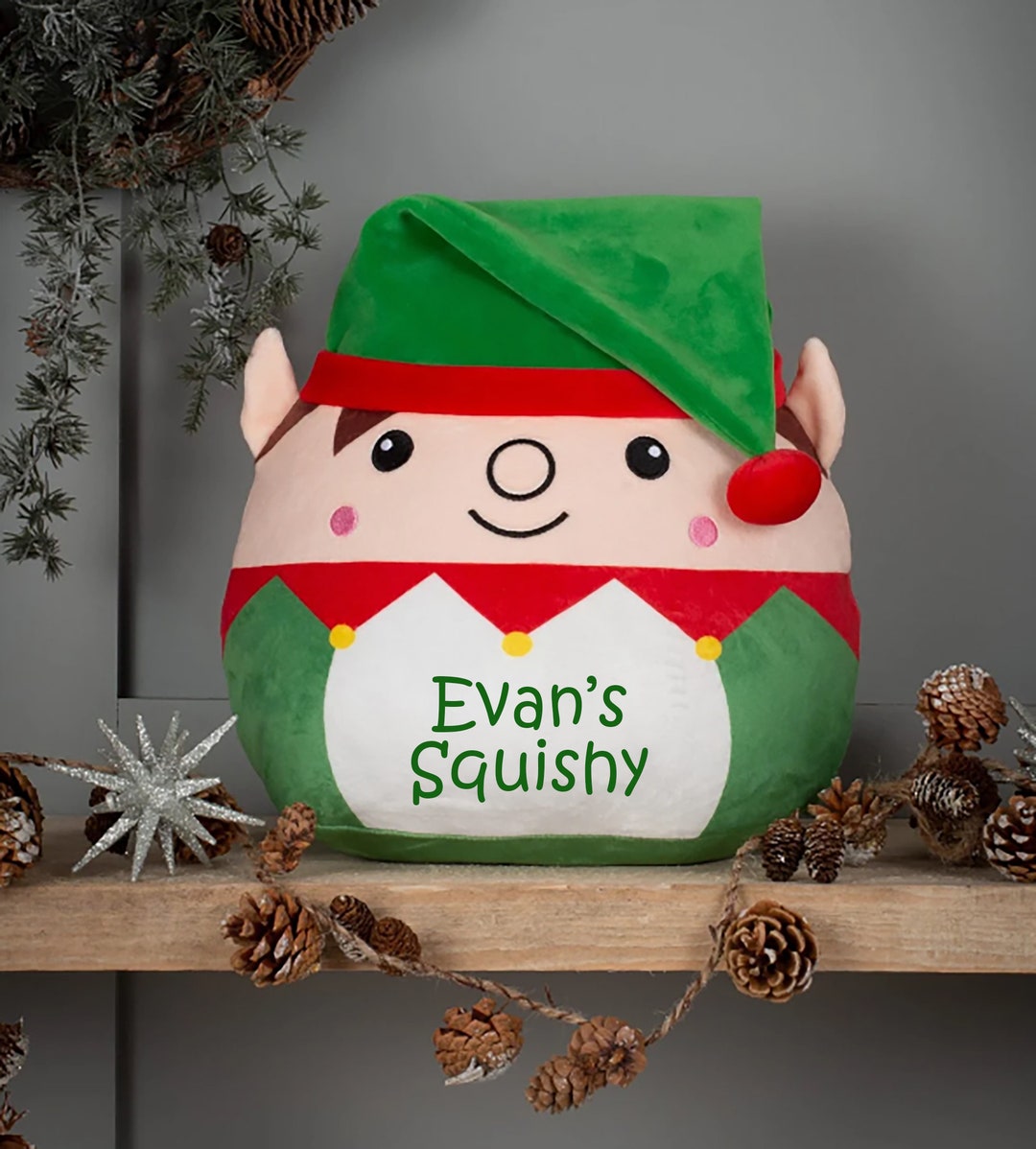 Christmas Squishmallow Squishy Elf or Reindeer Squidgy Etsy