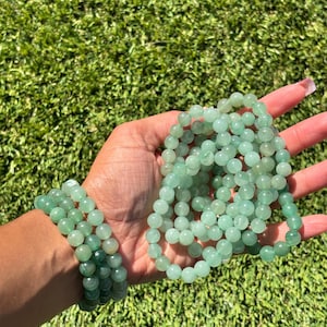 Green Aventurine Bracelet – Luck, Abundance & Heart Chakra Healing | Beaded Stretch Crystal Bracelet | Manifestation Jewelry