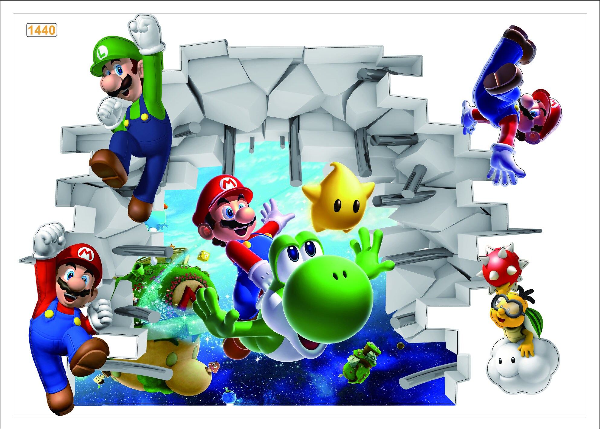 Mario Bros Luigi Game Gaming Vinyl Wall Art Decor Sticker for Home Room Decals 