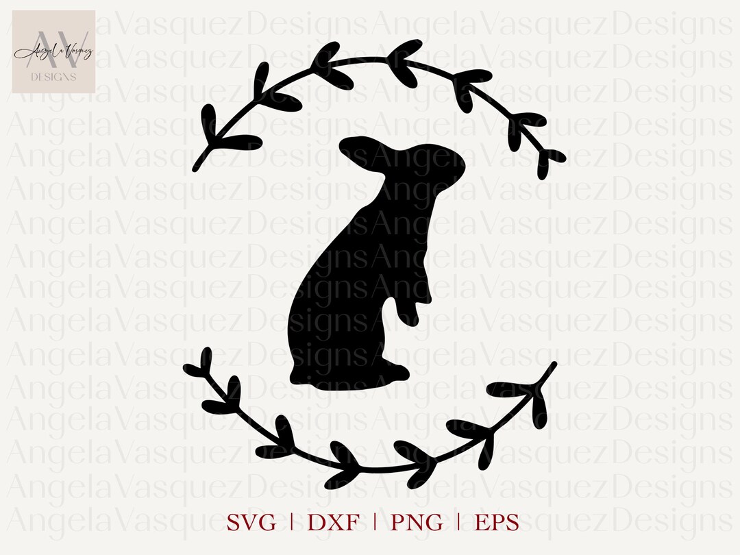 Bunny in Wreath Spring Easter SVG, Spring Rabbit in Wreath SVG Shirt ...
