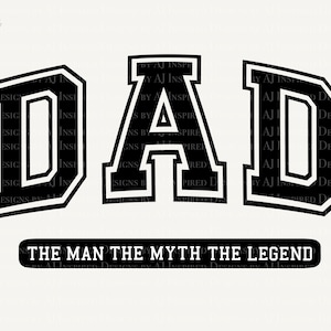 Papa der Mann der Mythos die Legende PNG Sublimation, Varsity College Schriftart, Distressed Grunge Vatertag Sublimation Design PNG