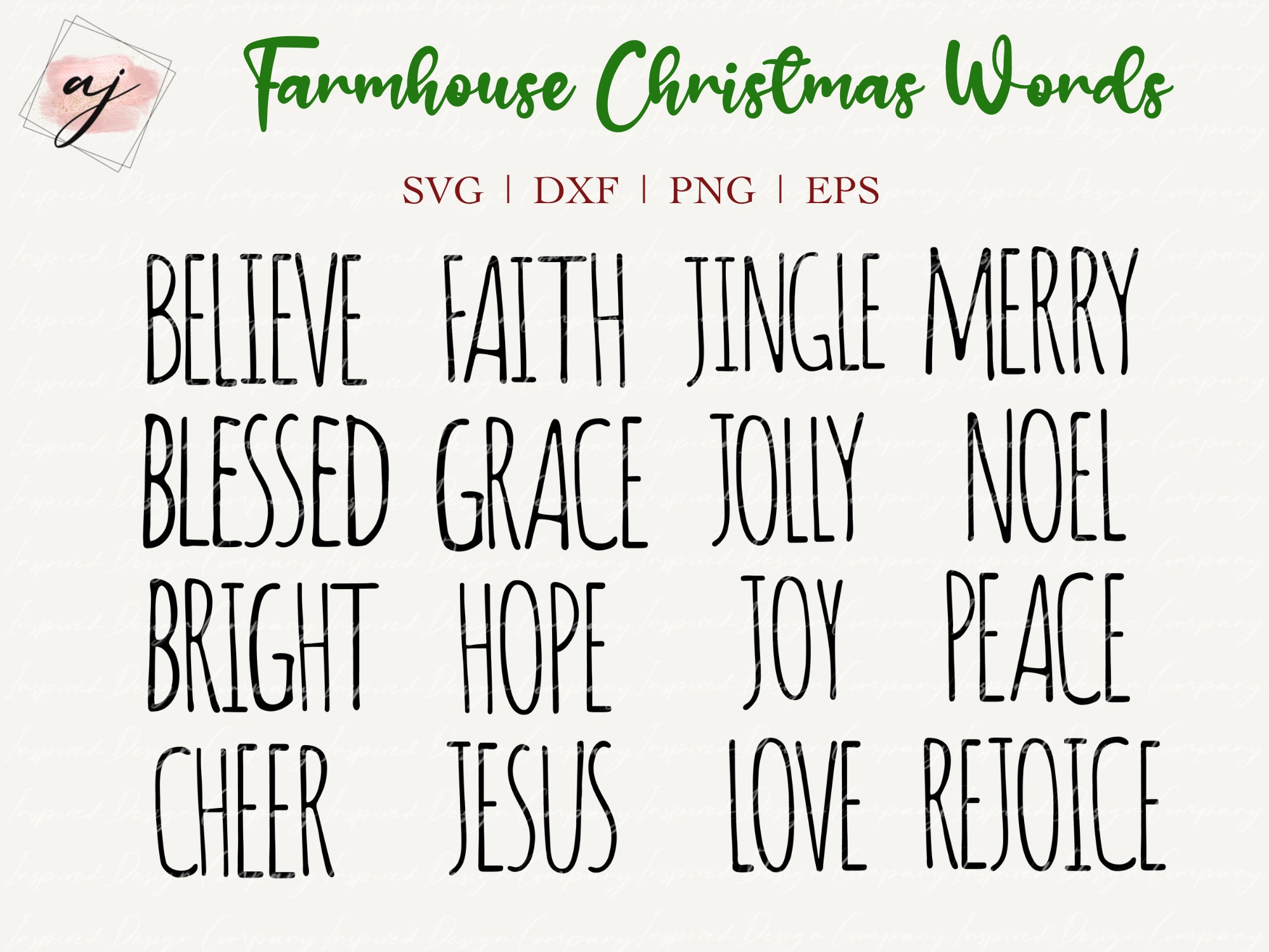 Svg Printable Christmas Words