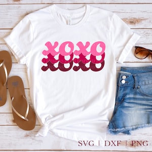 Retro xoxo svg, xoxo svg, xoxo png, Retro Valentijnsdag svg, Valentijnsdag svg, Valentijnsdag svg, xoxo shirtontwerp, sublimatie knuffels kusjes svg, png, dxf, eps