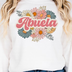 Retro Floral Abuela Retro Hippie Flores, Abuela PNG Sublimación PNG, Vintage Abuela Sublimación Diseño Verano Primavera Camisa PNG Diseño
