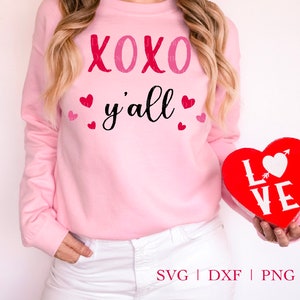 XOXO Y'all SVG, XOXO yall svg, xoxo yall png, xoxo png, xoxo png, valentijnsshirt svg, valentijn png, valentijn gesneden bestand Cricut, silhouet