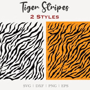 Tiger Stripes SVG, Tiger Pattern SVG, Bengal Tiger Pattern SVG, Animal Print SVG, tiger pattern clipart, plik do cięcia SVG DXF PNG EPS