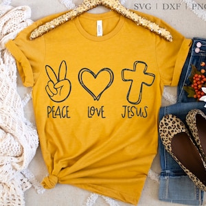 Pace Amore Gesù SVG, SVG disegnato a mano, Cristiano svg, Croce svg, Pace Amore svg, Pace svg, Amore svg, Gesù svg, Cricut Cut File, Dxf png eps