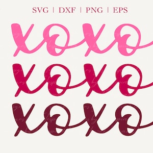 Svg XOXO, XOXO png, svg XOXO cursive, xoxo png cursive, xoxo, conception de chemise xoxo, sublimation xoxo, fichier coupé, dxf Saint Valentin, eps png