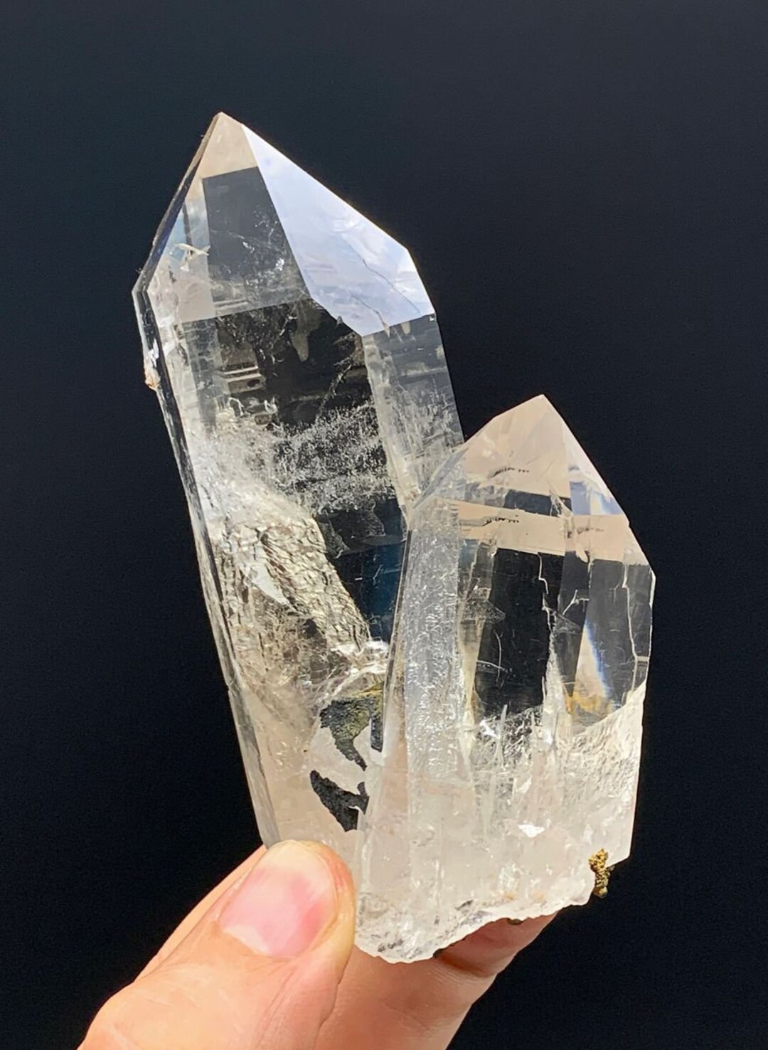 Extremely Clear Quartz Cluster With Goethite CQ38 Etsy