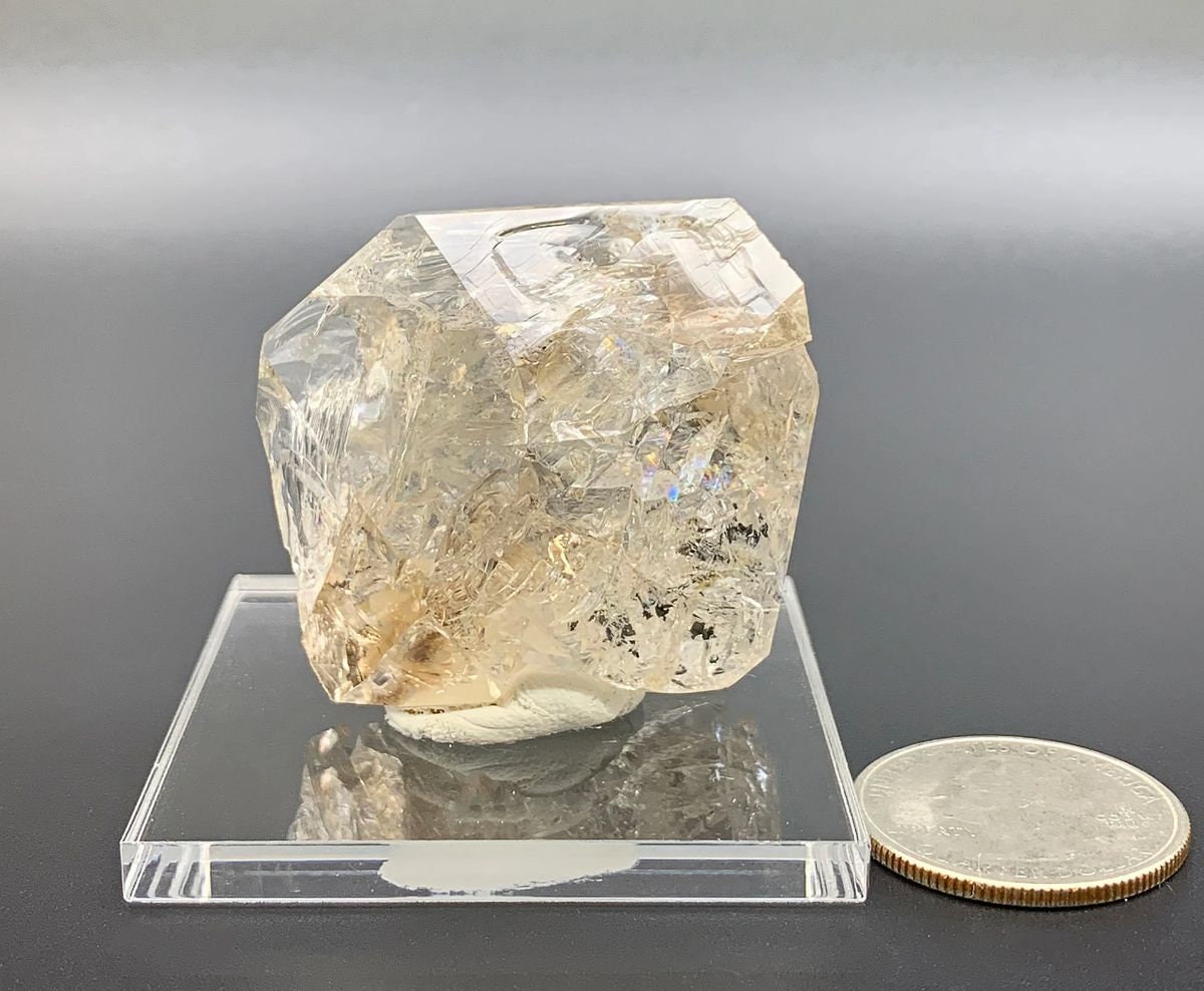 Skeletal Herkimer Diamond Quartz Crystals W/mobile Hydrocarbon & Two