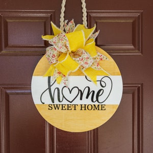 Home sweet home Door Hanger, Front Door Decor, spring/summer Door Hanger, Gift, Welcome Sign, Door Decor, Porch Sign, Door Hanger
