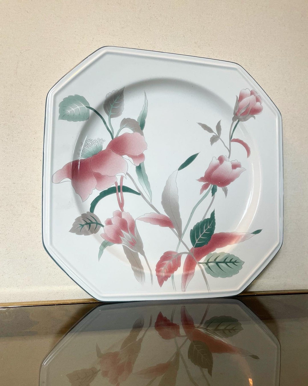 Mikasa Silk Flowers Luncheon Plate Etsy