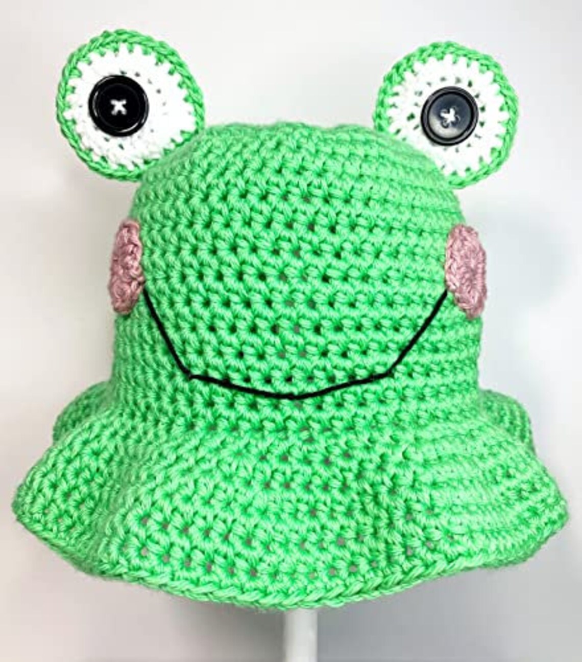 Crochet Froggy Bucket Hat made with 100 Cotton perfect for Etsy
