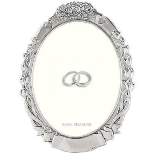 Royal Selangor Hand Finished Wedding Collection Pewter shops Roses and Larkspur Photoframe Gift
