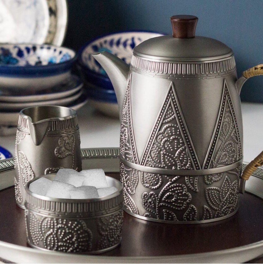 Royal Selangor Hand Finished Gembira Collection Pewter Tea Set Gift