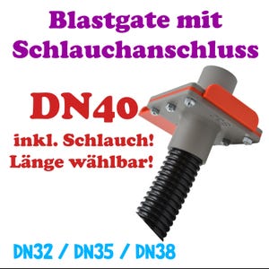 DN40 Blastgate with hose connection | Gate valve | Air valve | for extraction system | Dust extraction | Chip extraction | 40 mm