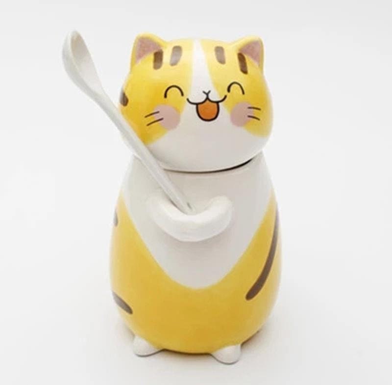 300ml Cute Cat Ceramics Coffee Mug With Spoon Creative Hand Painted Drinkware 300ml Cute Cat Ceramics Coffee Mug With Spoon Creative Hand Painted Drinkware