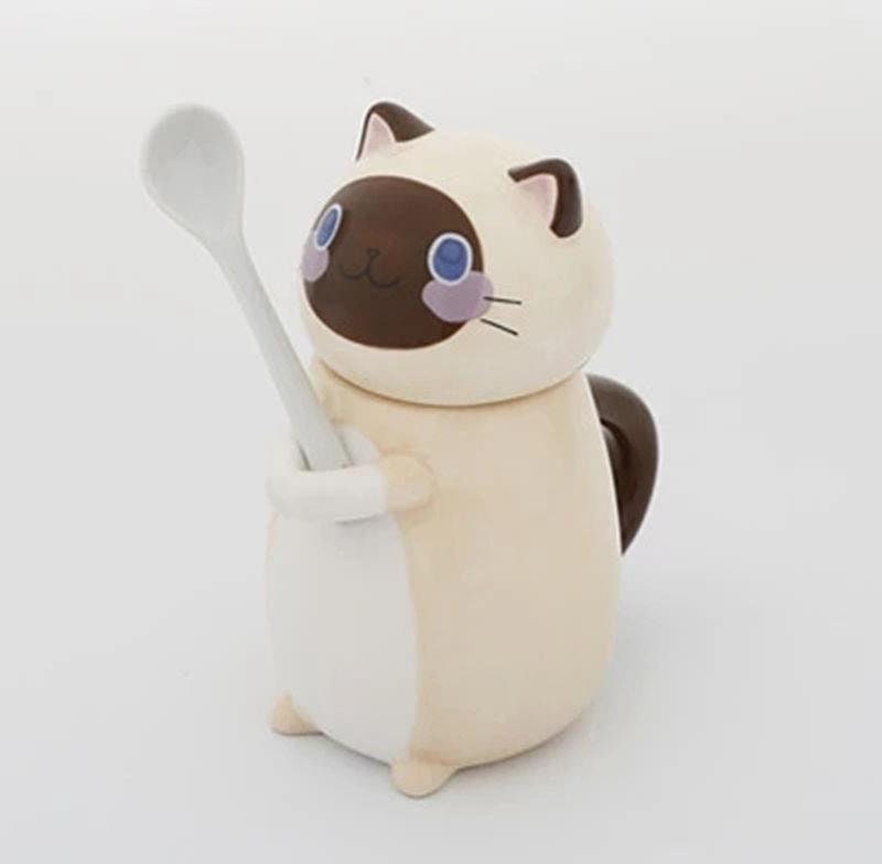 300ml Cute Cat Ceramics Coffee Mug With Spoon Creative Hand Painted Drinkware 300ml Cute Cat Ceramics Coffee Mug With Spoon Creative Hand Painted Drinkware