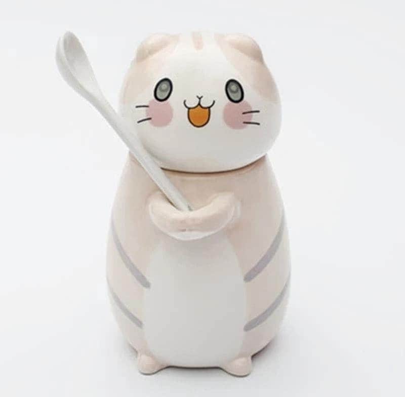 300ml Cute Cat Ceramics Coffee Mug With Spoon Creative Hand Painted Drinkware 300ml Cute Cat Ceramics Coffee Mug With Spoon Creative Hand Painted Drinkware