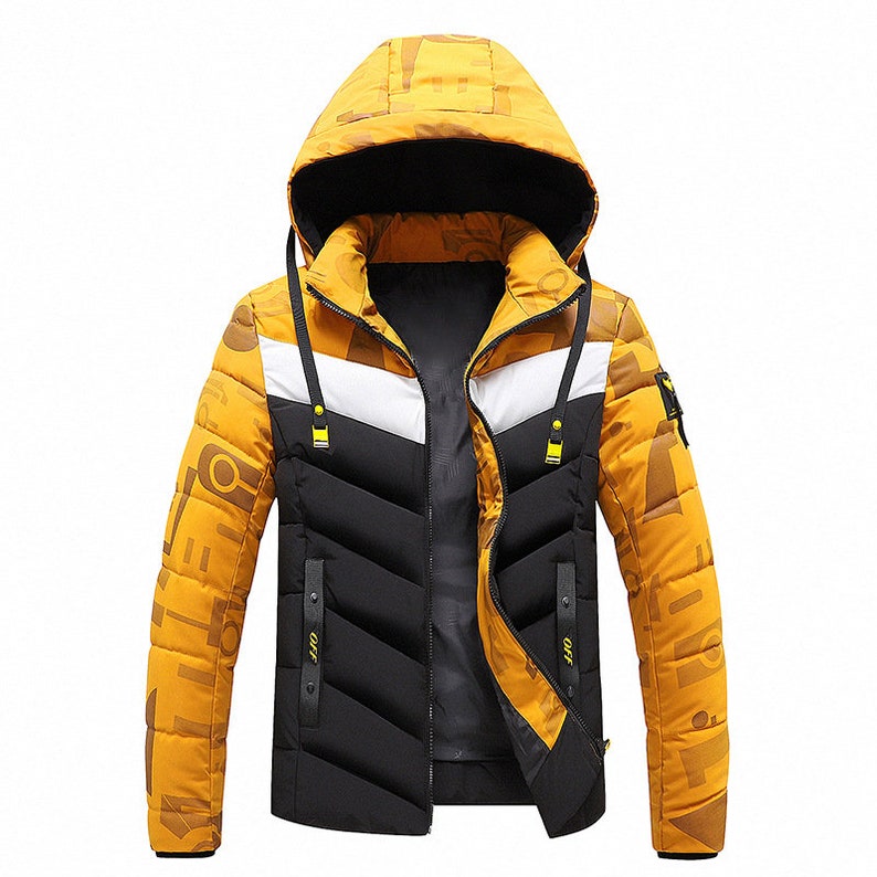 Men Hooded Cotton Jacket Men's Winter Thick Warm Jacket Etsy