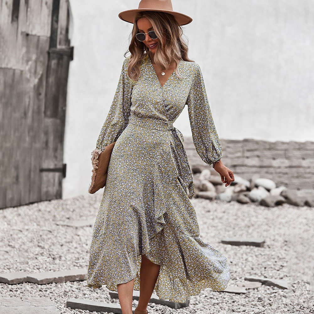 Wrap Dress Midi - Etsy Singapore