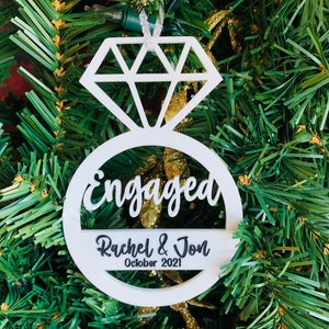 Personalized Engagement Ornament: Acrylic Ring Keepsake