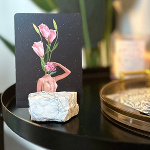 Naturstein Visitenkartenhalter - Kristall Kartenhalter Groß | Schreibtisch-Accessoires