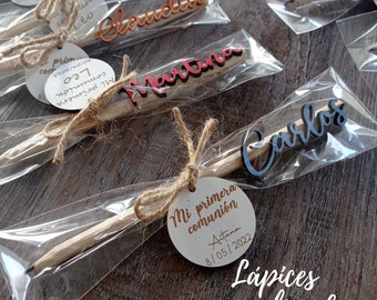 Lápices personalizados, Lápices personalizados, Lápiz grabado, Regalo para menores de 20 años, comunión (PEDIDO MINIMO 10 UNIDADES)