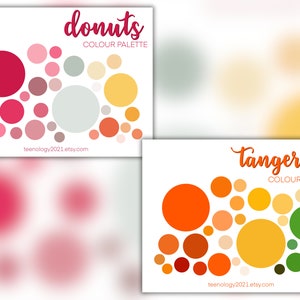 Colour palettes for digital planning, GoodNotes stickers, Procreate Colour swatches, Colour scheme, Colour chart, 60 pre-cropped stickers