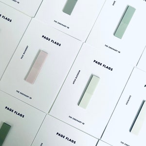 Page flags, Index page markers, Page Tabs, Stationery, Planner flags, Sticky notes