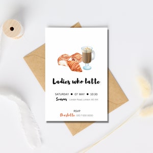 Modelli di inviti minimalisti per colazione, pranzo e cena, inviti stampabili digitali personalizzati scaricabili, stampa a casa