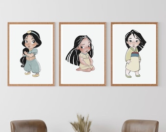 ディズニープリンセス アートプリント 3点セット