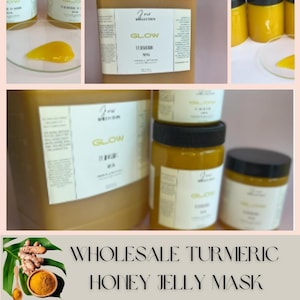 Wholesale Turmeric Honey Jelly Mask | Brightening Skincare | Fades Acne Scars | Natural Glow Face Mask | Bulk Spa Facial Gel