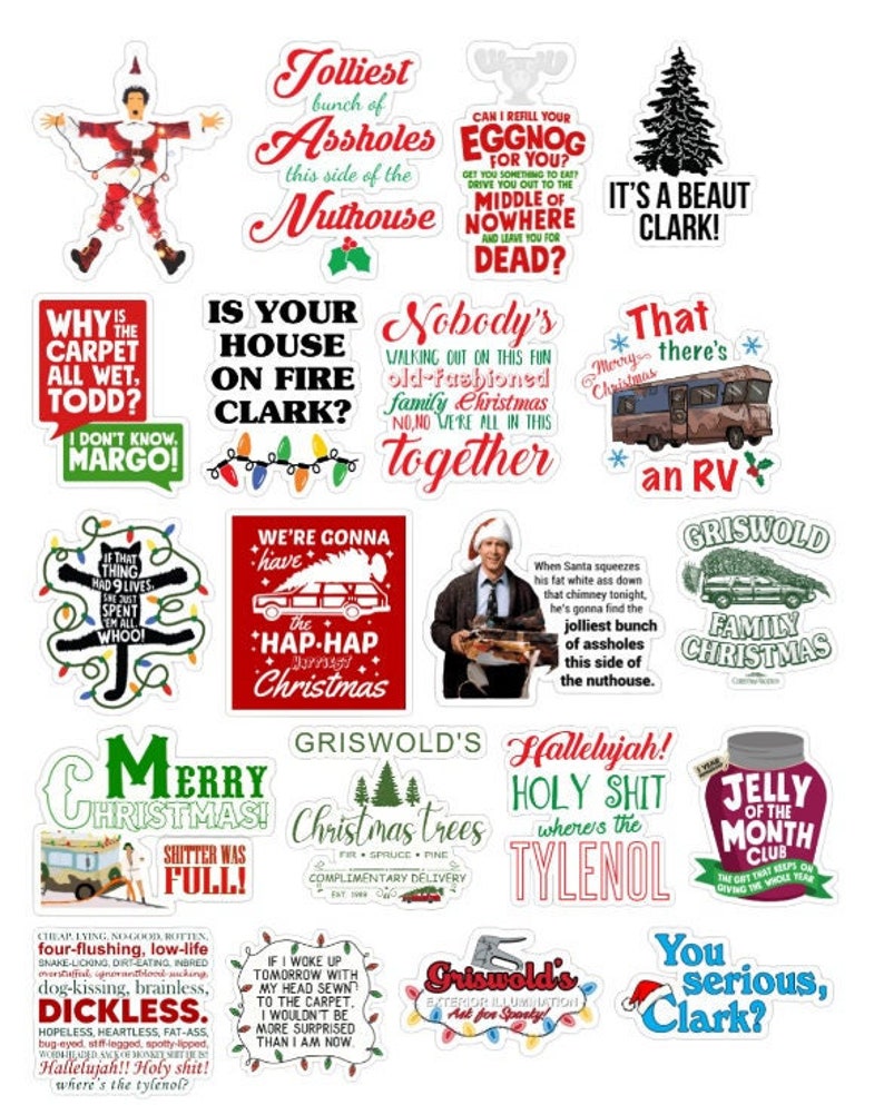 National Lampoon's Christmas Vacation Stickers Clark Etsy