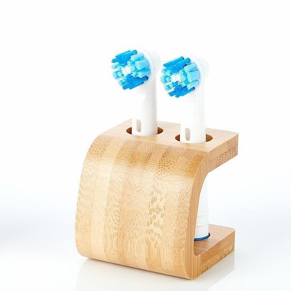 Porte-tête de brosse à dents électrique en bambou - 2 ou 4 porte-têtes de brosse à dents - Respectueux de l'environnement sans plastique - Accessoire de salle de bain pour têtes de brosse à dents