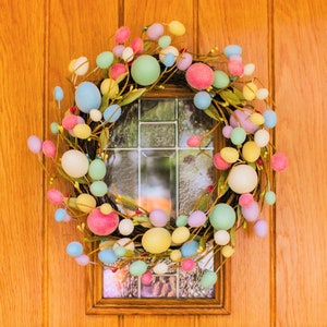 Spring Easter Egg Door Wreath | Pastel Easter | Eggs Easter Décor | Spring Wreath | Easter Egg Wreath | Front Door Décor | Easter Gift