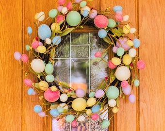 Spring Easter Egg Door Wreath | Pastel Easter | Eggs Easter Décor | Spring Wreath | Easter Egg Wreath | Front Door Décor | Easter Gift